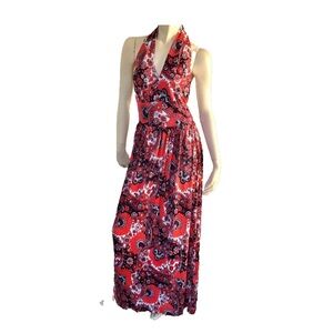 1960s Sundress, Halter Maxi Dress, Woodstock 1969, Flower Child Dress